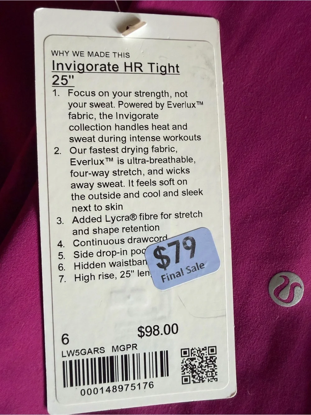 lululemon athletica Bright Pink Athletic Leggings